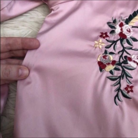 Aqua Embroidered Pink Bomber Jacket - Picture 8 of 14